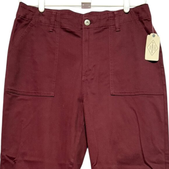 St. Johns Bay Women's Elastic Back Waistband Stretch Burgundy Pants Size 16 NWT - Picture 3 of 10